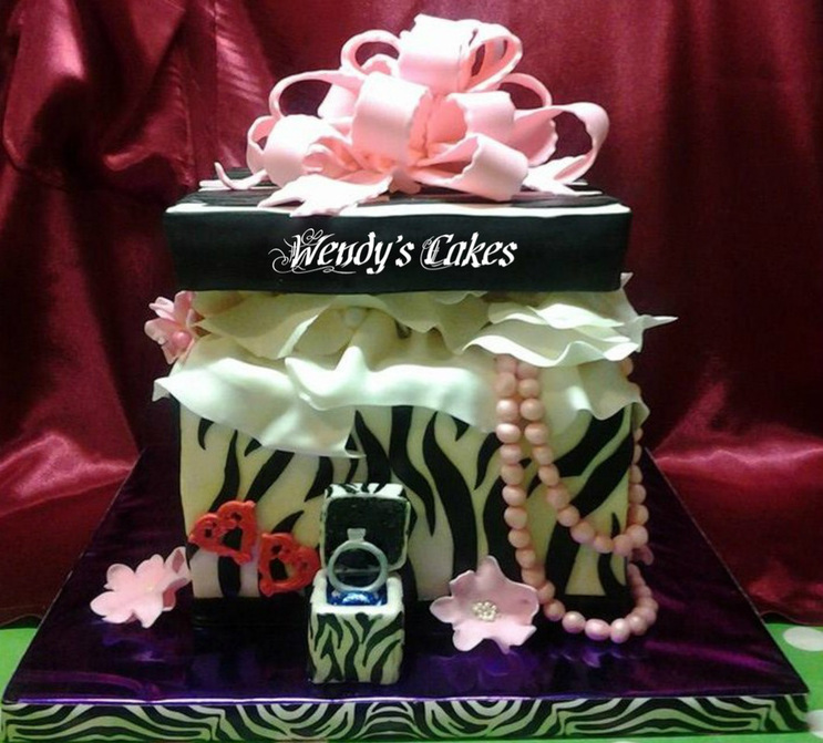 Gift Box Engagement Cake