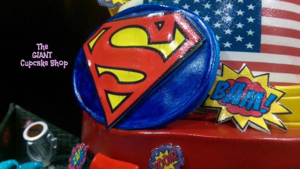 Superman's famous logo cake topper