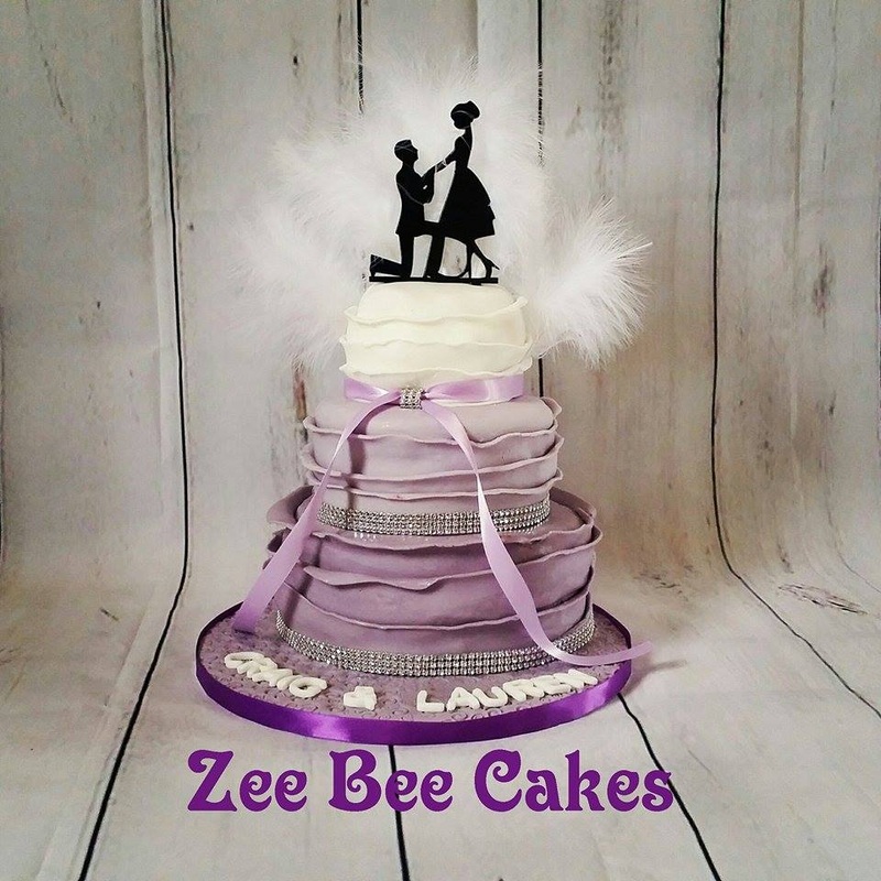 Purple Ombre Engagement Cake