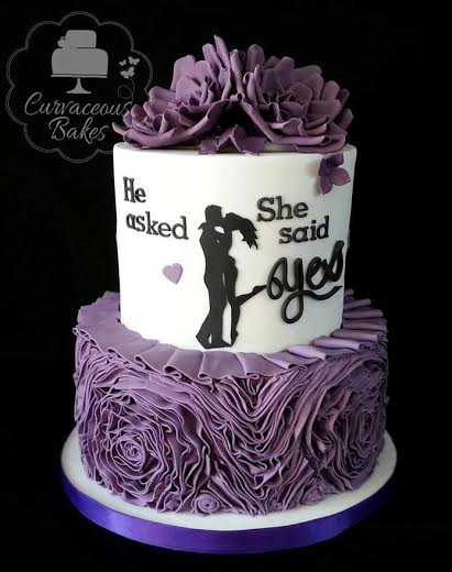 'He Asked, She Said Yes' Engagement Cake